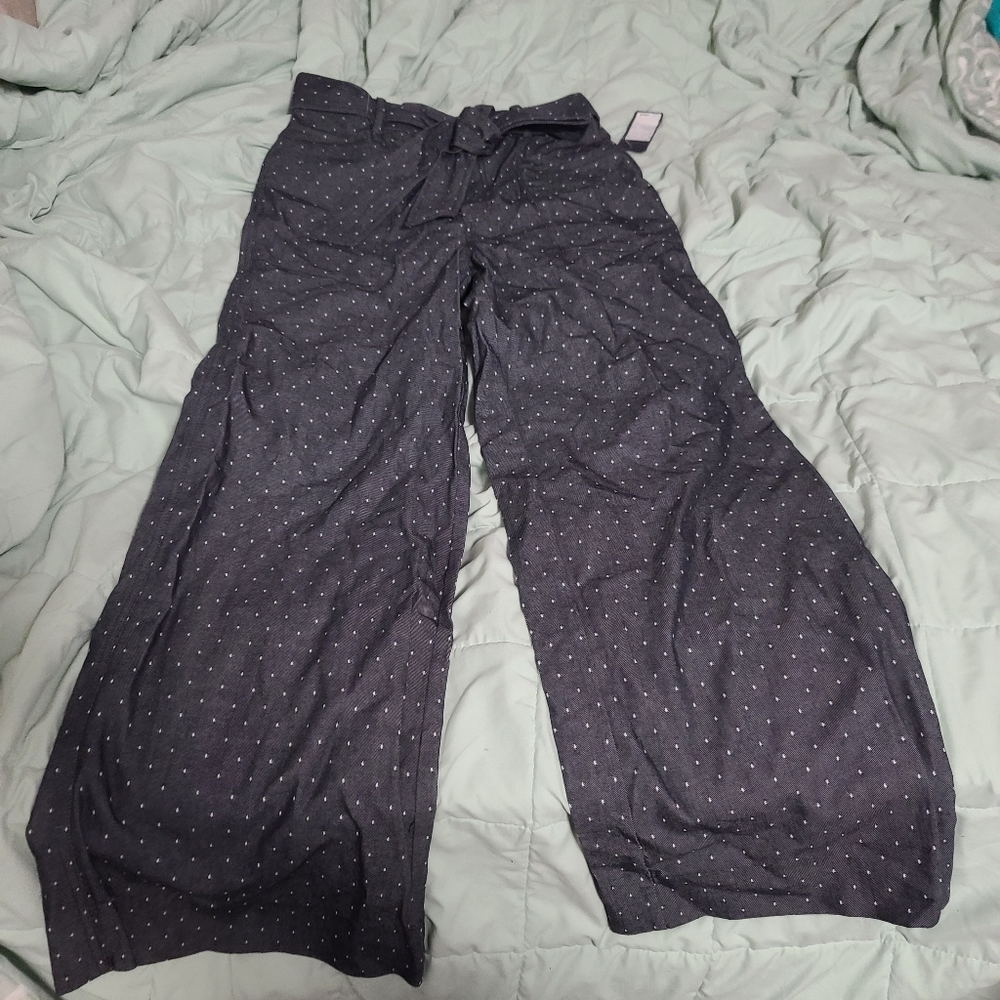 BNWT Rachel Roy wide leg polka dot denim pants
